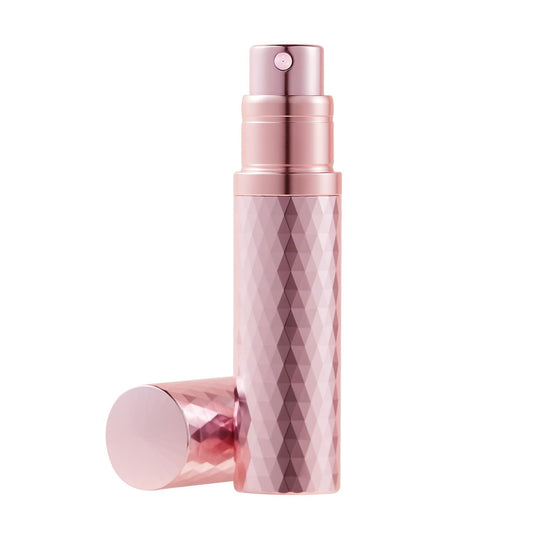 Aurdox Perfume Atomiser Refillable, Mini Perfume Travel Bottle, Small Perfume Spray Bottles with Bottom Pump, Leaking Proof and Portable for Women and Men, Elegant Dimond Design,5ml Pink