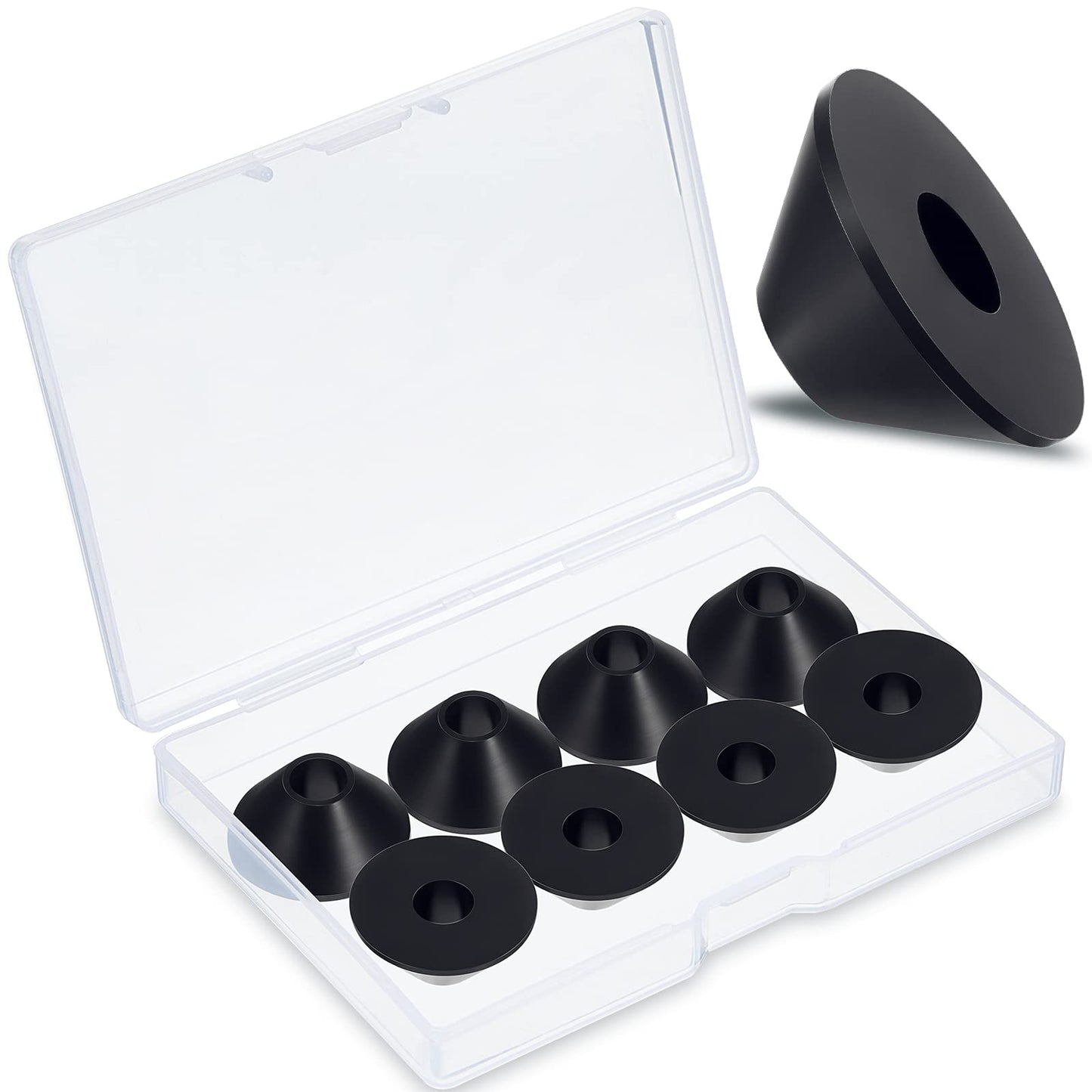 8 Pieces Non Slip Toilet Seat Hinge Fittings 8 mm Rubber Fittings Rubber Cone Toilet Seat Washer Toilet Seat Hinge Fitting Black Rubber Fixture for Loose Toilet Seats, 0.98 x 0.39 Inch