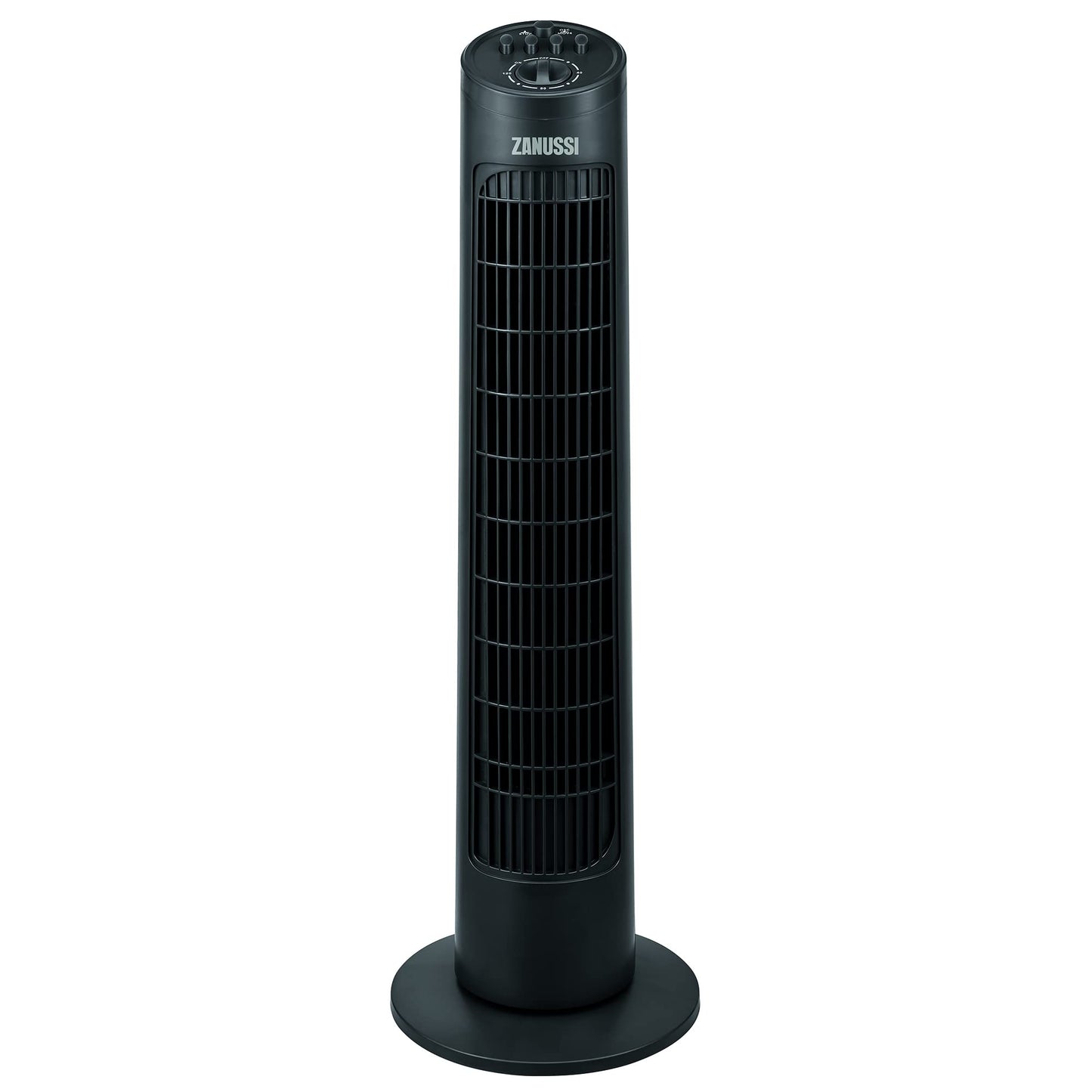 Zanussi 29" Inch, Lightweight, Tower Fan, 3 Speeds, Wide-Angled Oscillation, Powerful Airflow, Quiet Operation, Perfect For Home Or Office, Timer, Black - ZNTF2921B Single 29 Inch Tower