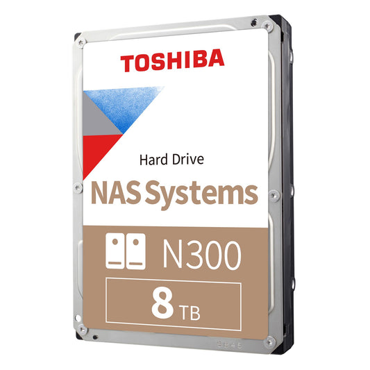 Toshiba 8TB N300 Internal Hard Drive – NAS 3.5 Inch SATA HDD Supports Up to 8 Drive Bays Designed for 24/7 NAS Systems, New Generation (HDWG480UZSVA) 8 TB