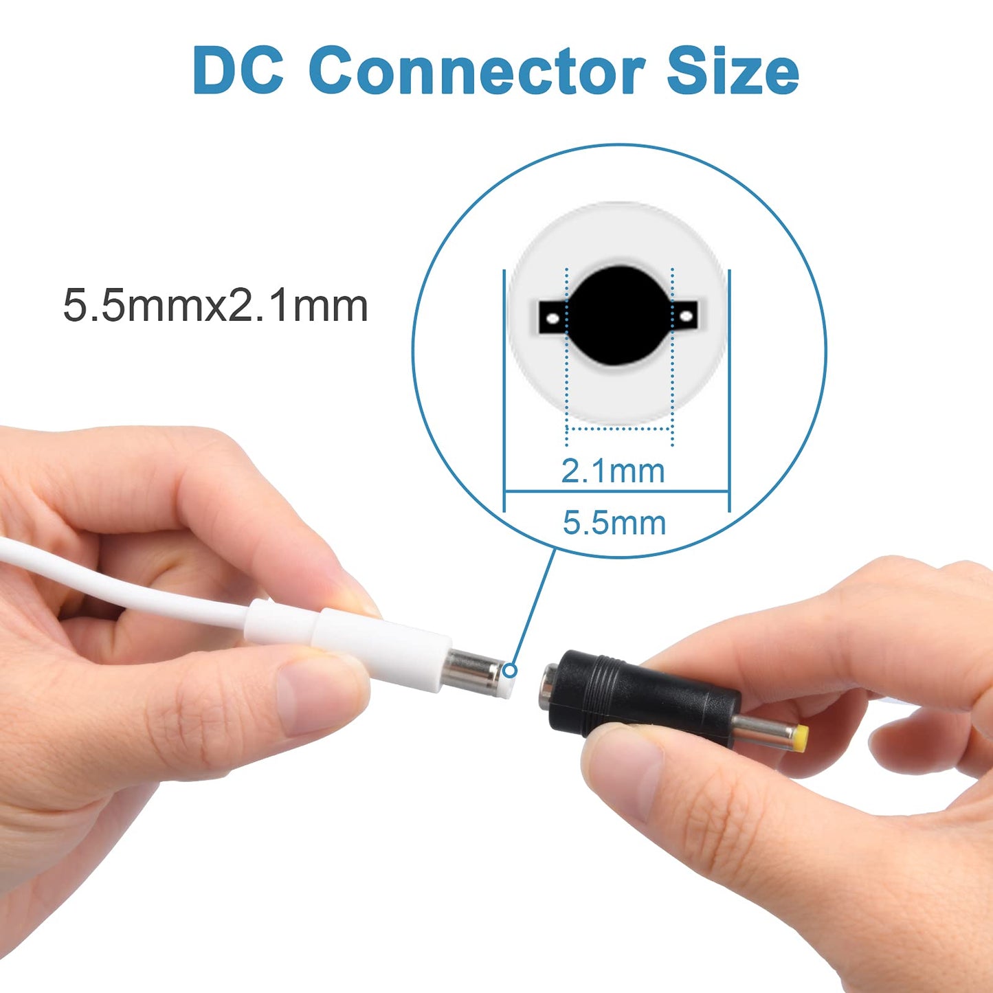 5V 1A 2A Power Supply, Dalugo Universal AC to DC Power Adapter with 7 DC Multi-Plug Connectors, 10W DC Wall Charger for LED Strip Lights,Audio,TV Box,Speaker,Router,Video Android Tablet(White)