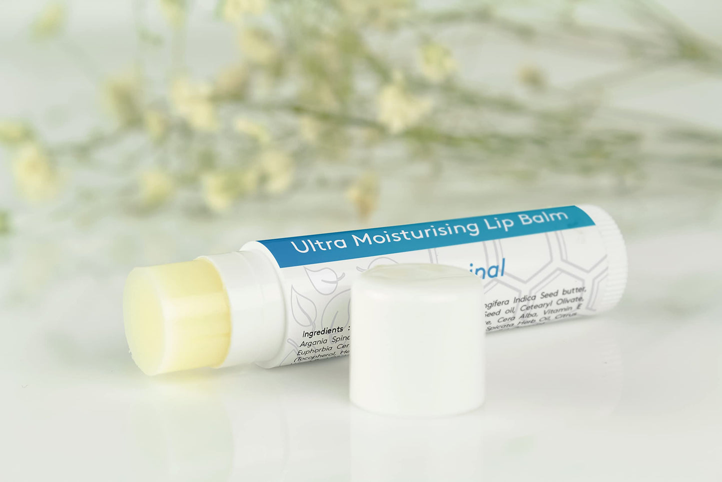 100% Natural Ultra Moisturising Lip Balms (x3) - Premium Ingredients (including Argan Oil and Mango Butter) - for rejuvenated lips - Vegetarian - Made in the UK