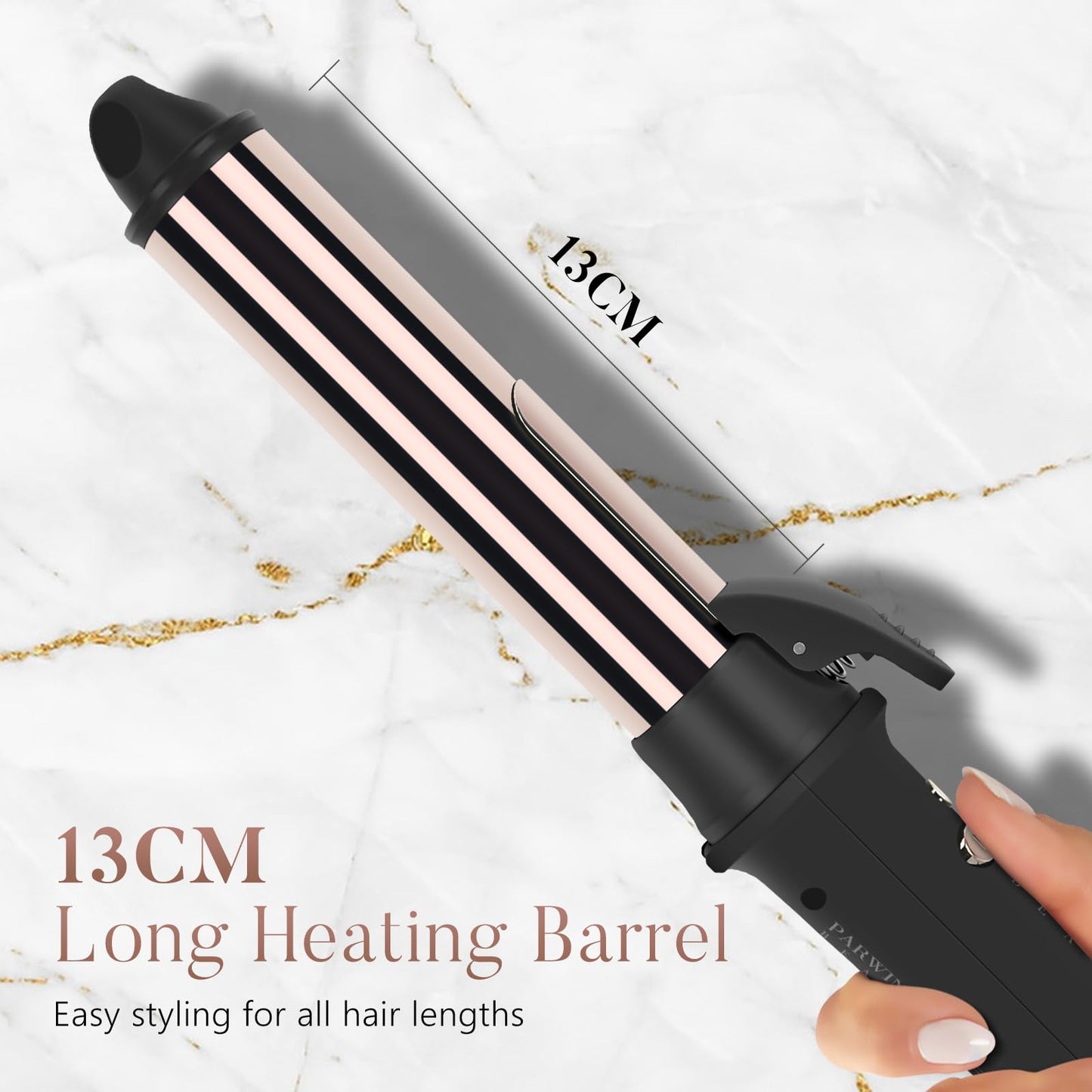 360° Rotating Automatic Hair Curler, PARWIN PRO BEAUTY 25MM Hair Curling Wand, Nano Titanium Coating Curling Tongs, Rotating Curling Iron with LCD Display, 120-210℃ 25MM Hair Curler