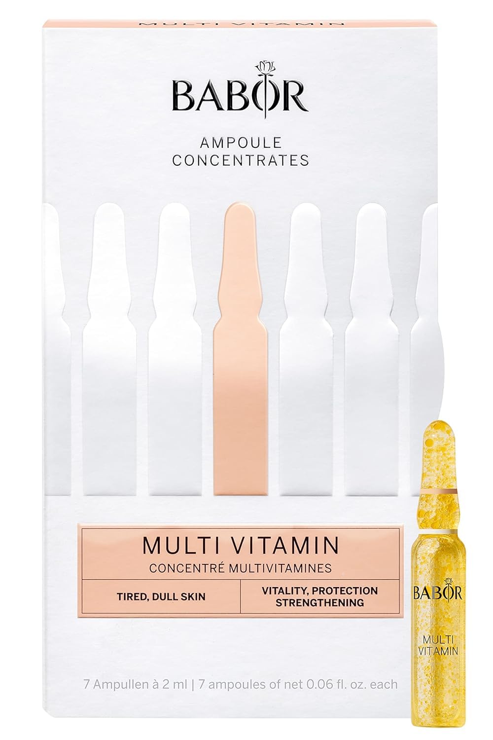 BABOR Multi Vitamin Serum Ampoules for the Face, with Vitamin E to Strengthen the Skin Barrier, 7 x 2 ml Concentrated Ampoules Markteinführung 2022