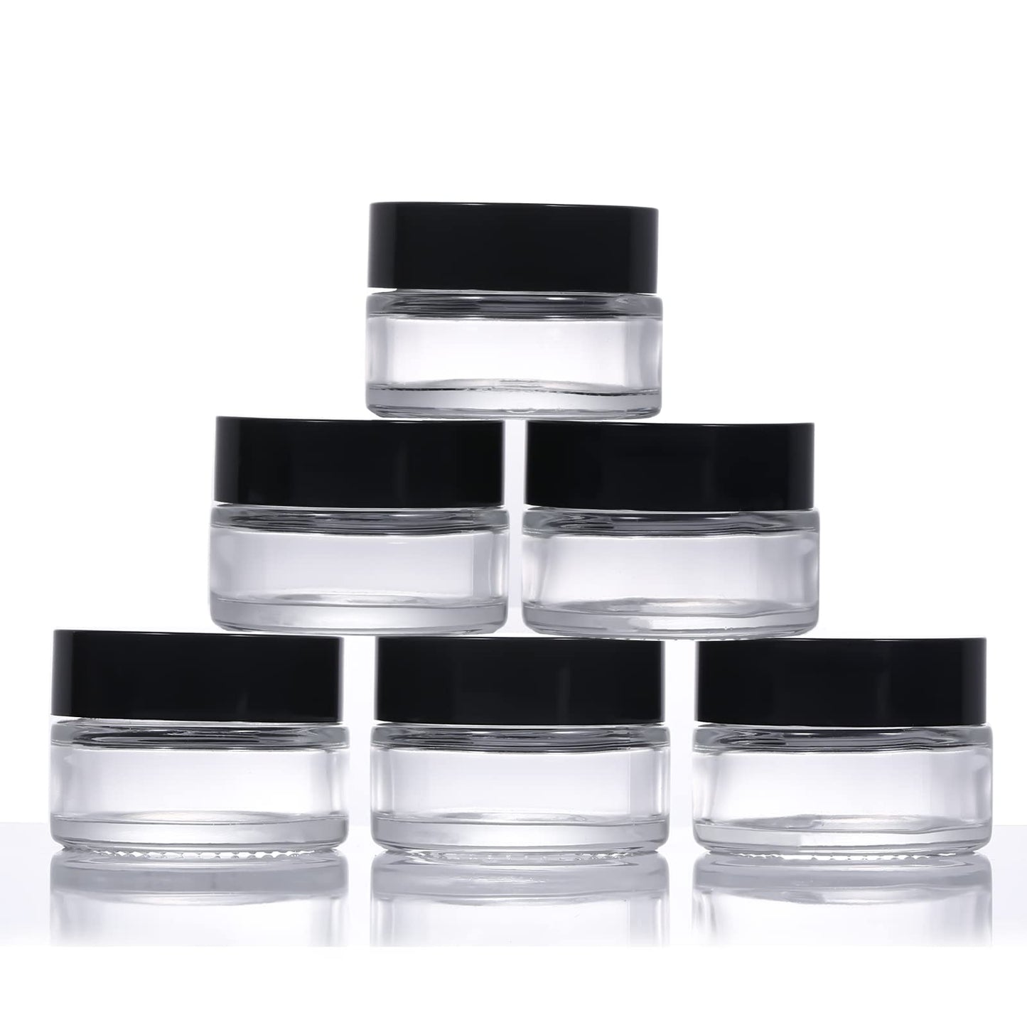 6 Pack 20ml Glass Cosmetic Jars,Empty Refillable Jars with Screw On Lids and White Liners,Cosmetic Containers Travel Cream Pots for Cosmetics,Powder,Lotion,Creams and Essential Oils 6 X 20ml