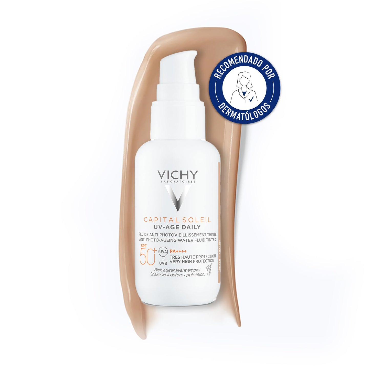 Vichy Tinted Day Cream with SPF 50+ 40 ml - Day Cream with UV Protection Pigment Spots Prevent Wrinkles Capital Soleil