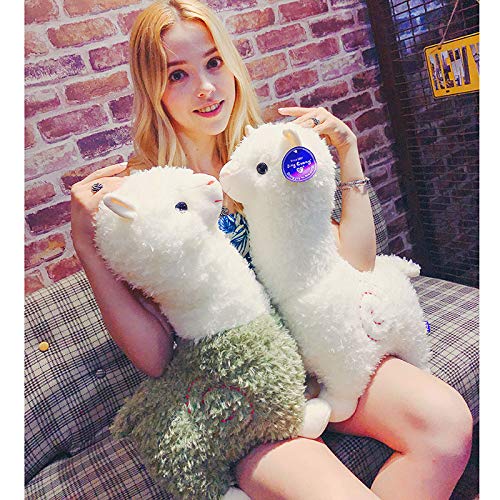 XIAOHONG 46CM Alpaca Plush Toy, Llama Stuffed Animal Large Llamacorn Alpaca Doll Plushie Hug Pillow Soft Fluffy Cushion White Plush Stuffed Alpaca Doll Toys Kids Gifts