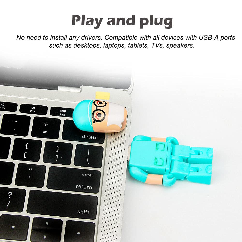 USB Flash Drive 32GB Cartoon Doctor Model USB Drives USB 2.0 Memory Stick Thumb Drive for External Data Storage, Green 32GB green doctor model