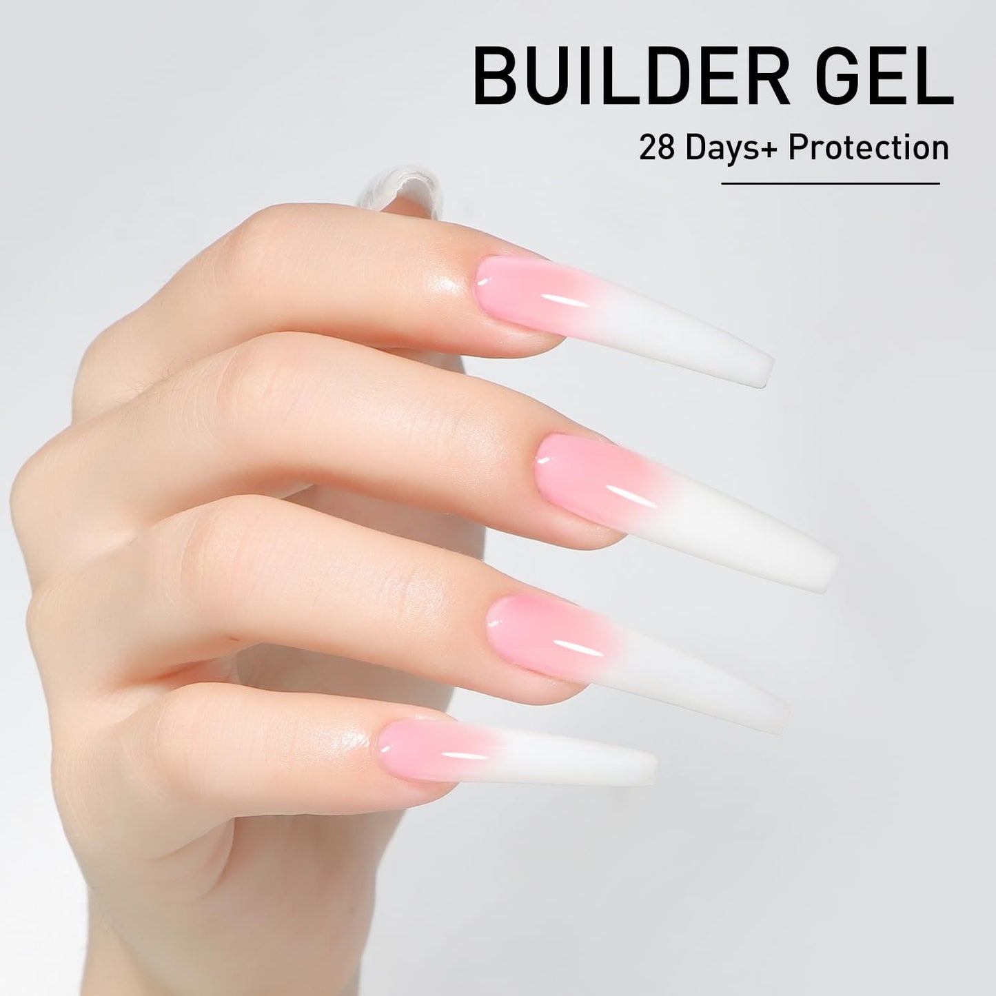 Beautilux Rose Builder Nails Gel, 50g Soak Off Self-leveling French Extension Gel, French Hard Gel Extension for Nail Art BHB50-12-Rose