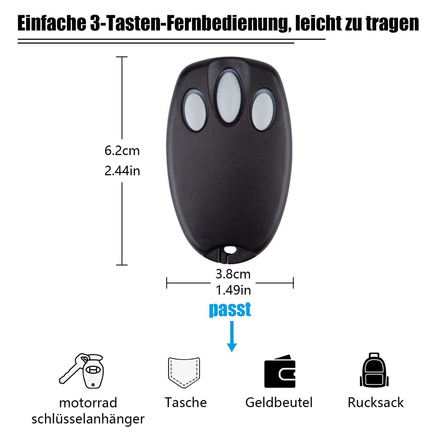 2 x Replacement Garage Door Remote Control for Chamberlain Liftmaster Motorlift 94335E | 84335E | ML700 | ML500 | ML850 | Merlin + C945 | C840 Security + 433.92Mhz Handheld Transmitter Pack of 2