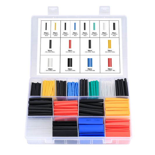 580 Pcs Heat Shrink Tubing, Electrical Insulation Wrap Wire Cable Sleeve Kit with Storage Box, 2:1 Insulation Heat Shrink Tube Assortment Kit - 6 Colors/12 sizes