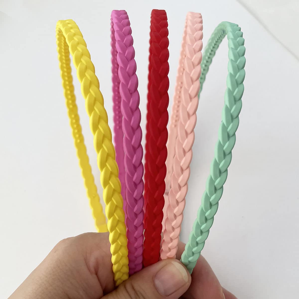 12pcs Thin Plastic headbands for Girls Women 6mm colorful Skinny Hairbands for Kids Teens 8mm colorful headbands