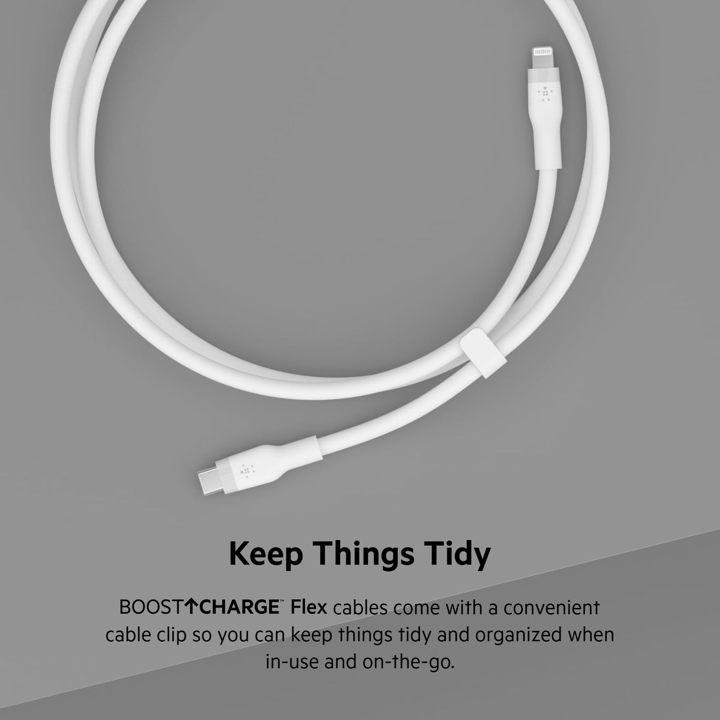 Belkin BoostCharge Flex Silicone USB Type C to Lightning Cable (1M/3.3FT), MFi Certified 20W Fast Charging PD Power Delivery for iPhone 14/14 Plus, 13, 12, Pro, Max, Mini, SE, iPad and More - White 1M