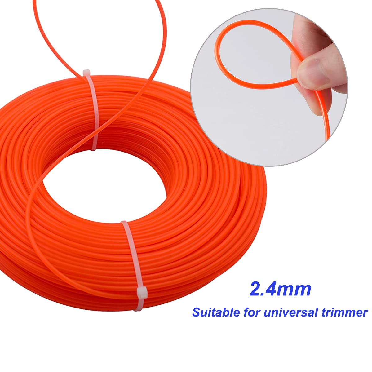 AYSUM Nylon Strimmer Line Wire 2.4mm x 100m Round Trimmer Line Nylon Strimmer Cord for Garden Grass Strimmers Electric