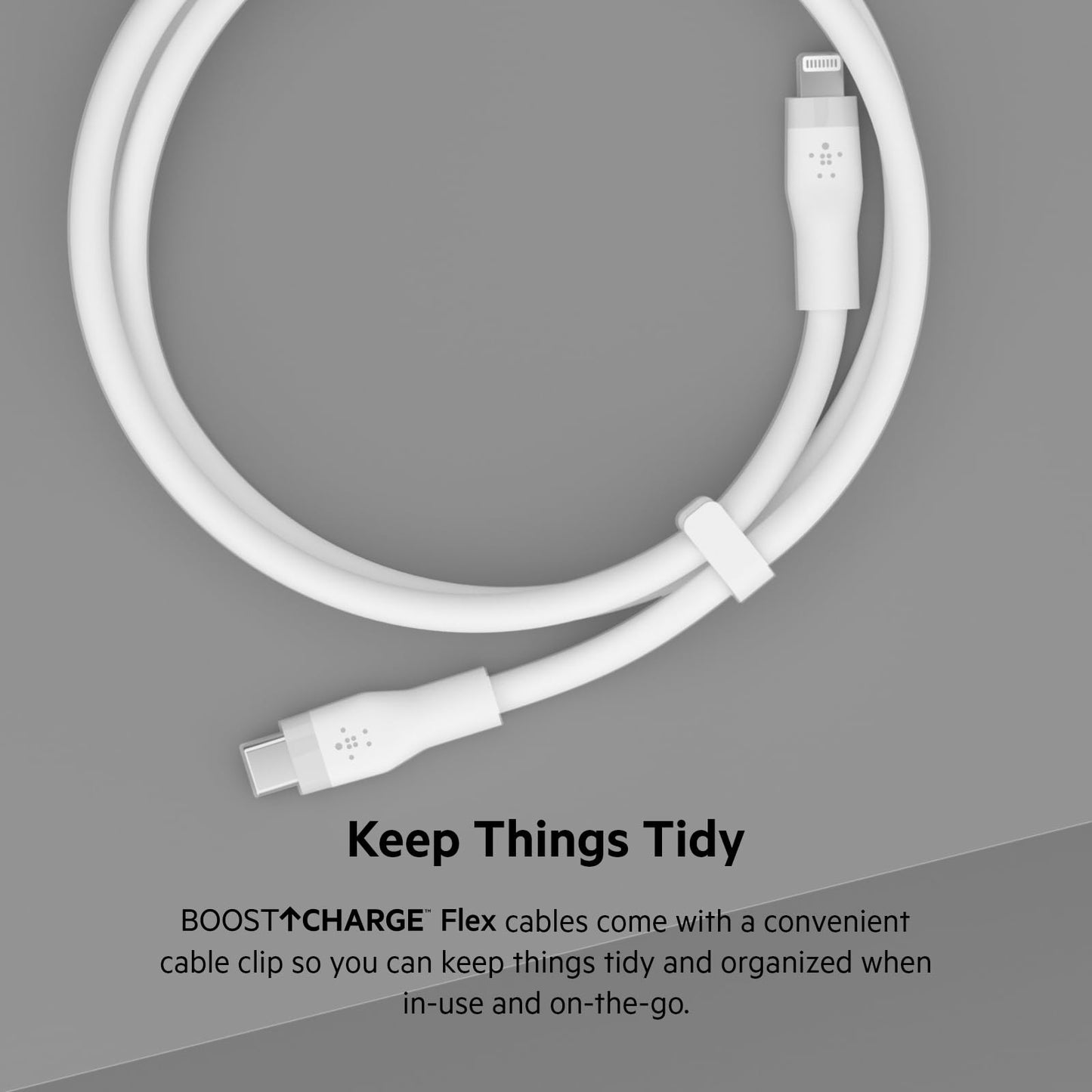 Belkin BoostCharge Flex Silicone USB Type C to Lightning Cable (2M/6.6ft), MFi Certified 20W Fast Charging PD Power Delivery for iPhone 14/14 Plus, 13, 12, Pro, Max, Mini, SE, iPad and More - White 2M