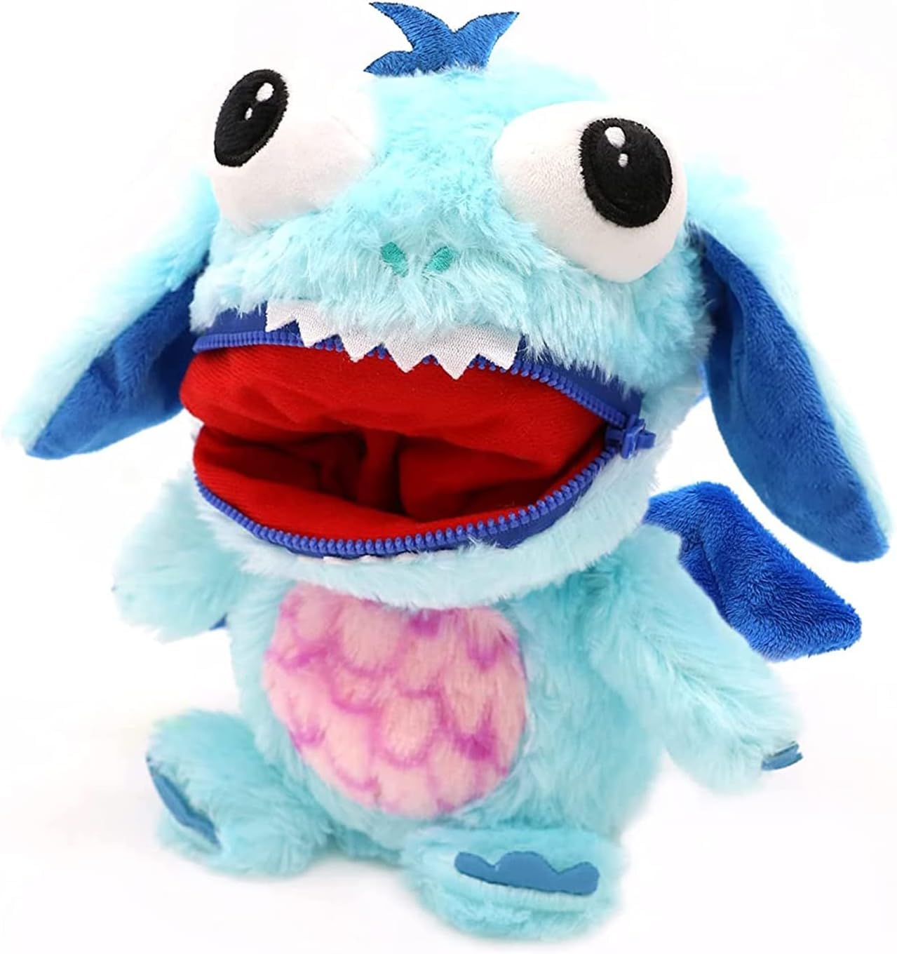 Worry Yummy Monster Children's Soft Toy - 28cm (11") Soft Cuddly Toy For Kids - Boys & Girls Anxiety, Stress & Fear Reducing Sleep Companion - Blue 'Marvin' Blue (Marvin)