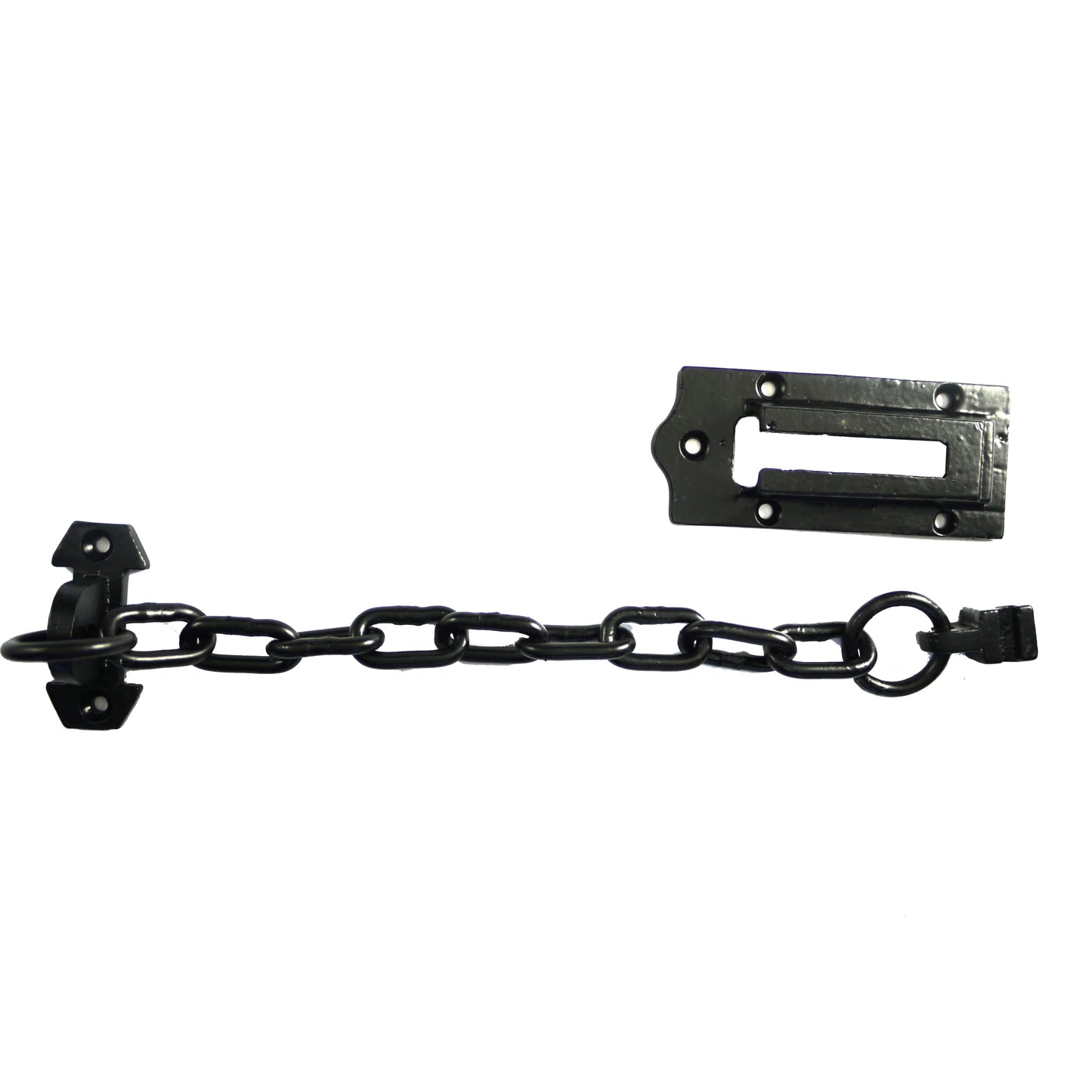 UAP Black Iron Hardware Door Chain - Sliding Door Chain for Front Door, Security Door Lock Safety Chain, Anti Theft Door Latch, Cast Iron Door Limiter