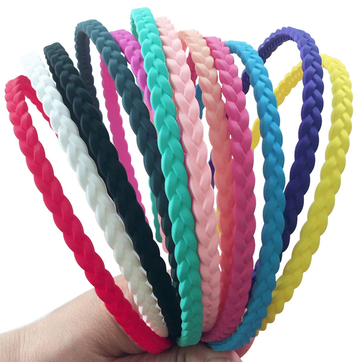 12pcs Thin Plastic headbands for Girls Women 6mm colorful Skinny Hairbands for Kids Teens 8mm colorful headbands