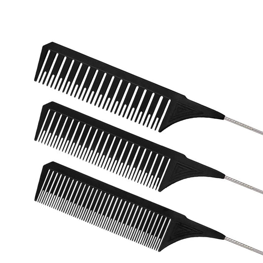 3Pcs Highlighting Combs Set Different Sizes Weaving Hair Combs Professional Rat Tail Combs Teasing Combs for Women Men Hair Styling Hair Salon