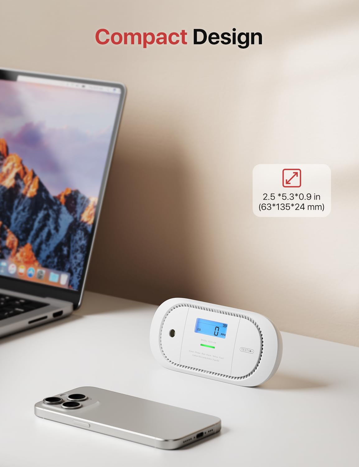 X-Sense Wireless Interconnected Carbon Monoxide Alarm, Replaceable Battery Powered CO Alarm with Digital Display and Peak Value Memory, Complies with EN 50291, XC01-WR (RF Interconnected), 2-Pack RF Interconnected Model