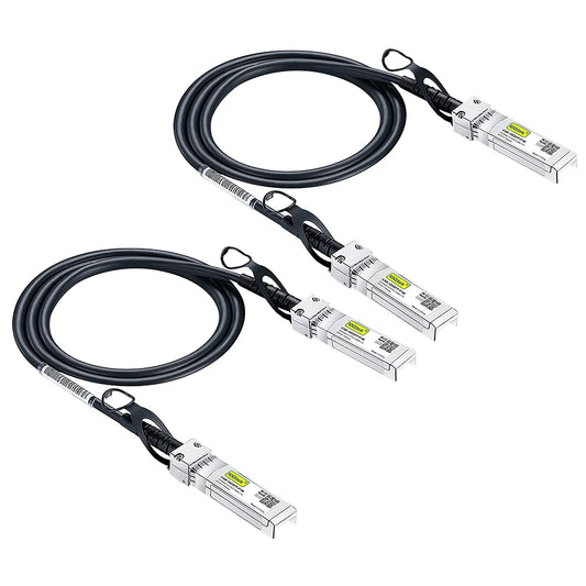 [2 Pack] SFP+ DAC Twinax Cable 0.5-Meter(1.65ft), 10G SFP+ to SFP+ Direct Attach Copper Patch Passive Cable for Cisco, Ubiquiti UniFi, TP-Link, Netgear, D-Link, Zyxel, Mikrotik and More 0.5m(1.65ft) 2 Pack