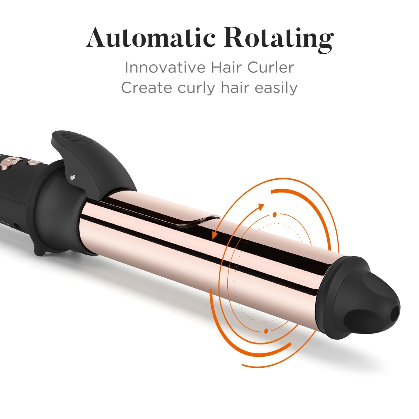 360° Rotating Automatic Hair Curler, PARWIN PRO BEAUTY 25MM Hair Curling Wand, Nano Titanium Coating Curling Tongs, Rotating Curling Iron with LCD Display, 120-210℃ 25MM Hair Curler