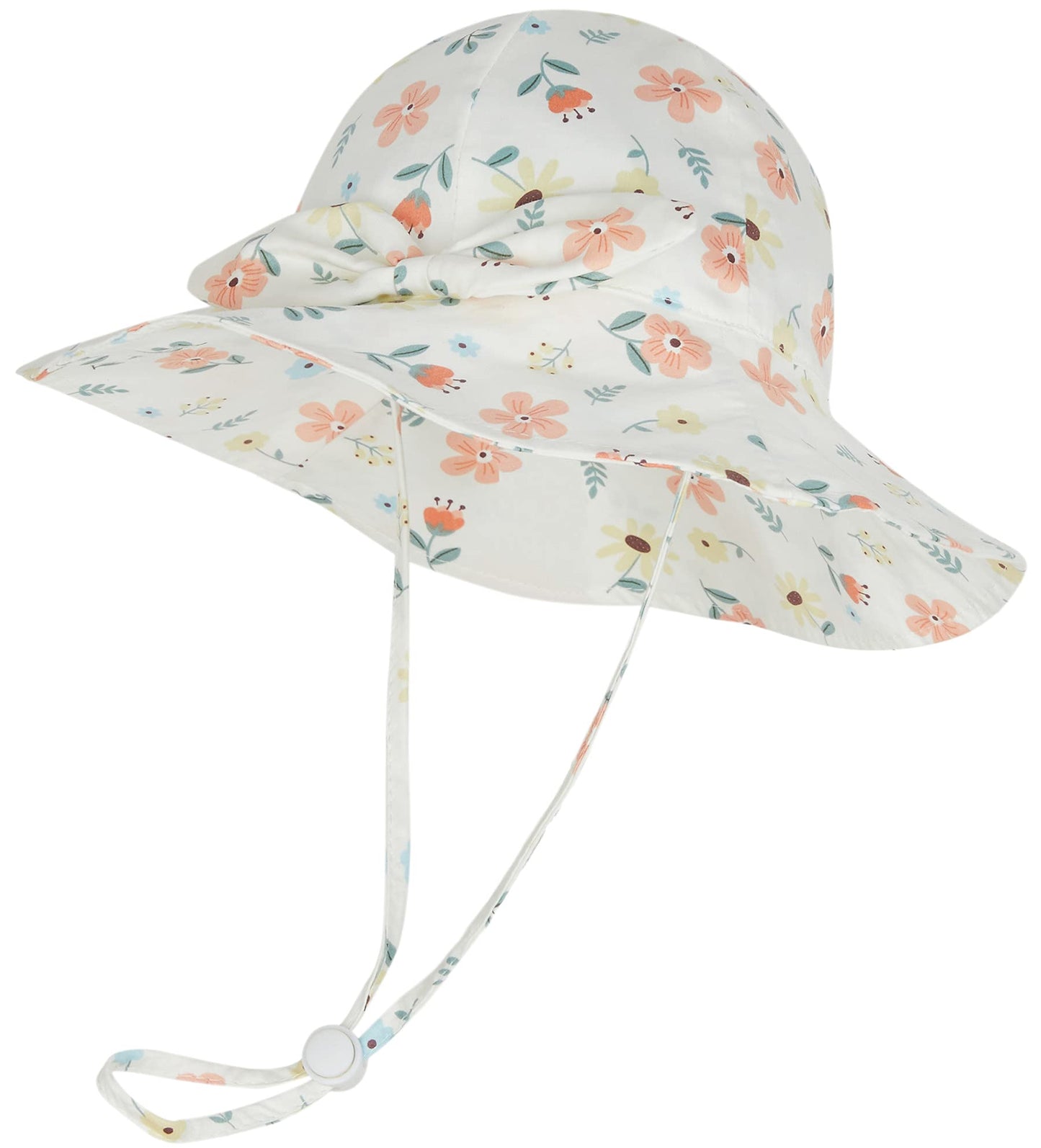 YMYDYFC Baby Girl Sun Hat Summer Beach Hats with UPF 50+ Toddler Infant with Wide Brim Strap Outdoor Bucket Hat 6 Months Flowers