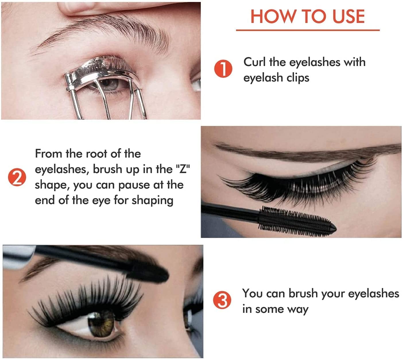 2 in 1 4D Silk Fiber Eyelash Mascara,Extra Long Thick & Voluminous Lash Mascara, Clump-Free,Long Lasting, Waterproof & Smudge-Proof,Natural Eye Makeup