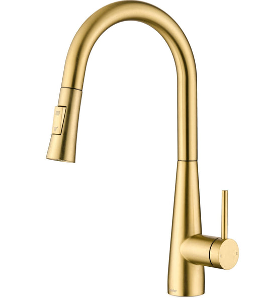 Tohlar Kitchen Tap, Gold Kitchen Tap, Kitchen Taps with Pull Out Spray Stainless Steel Kitchen Sink Tap Gold Kitchen Mixer Tap Brushed Gold Kitchen Taps