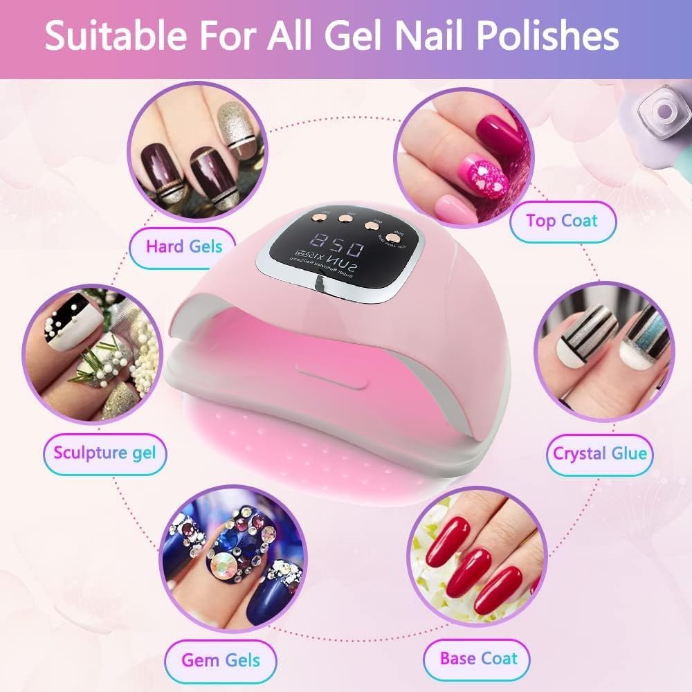 WY8 Pink Lady Nail Dryer Lamp Sun X15 Max 280W High Power 66LEDS Fast Curing Auto Sensing Dryer UV LED Ice Lamp Pedicure Light Drying Gel Polish Nail Art