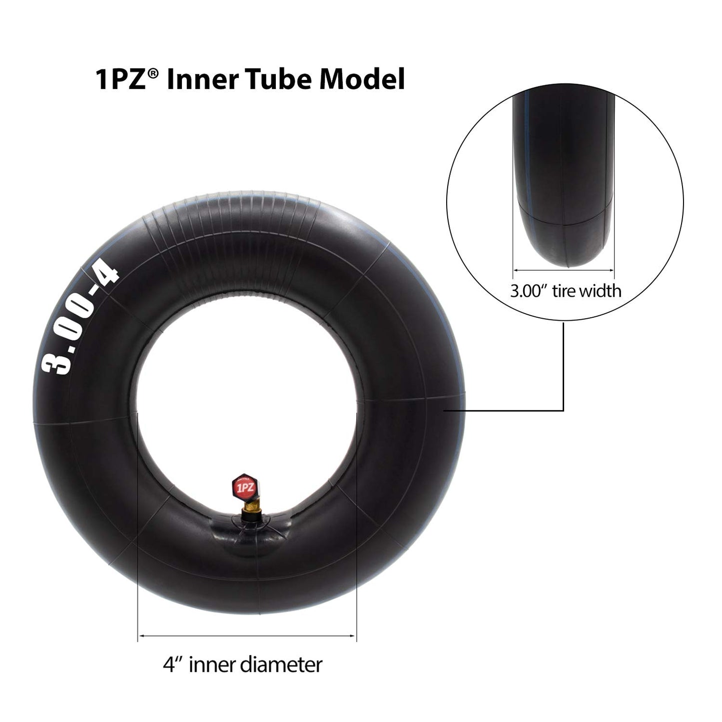 1PZ UK3-4TB 2 pack of 3.00-4 3.00 x 4 (260 × 85) 10" x 3" Inner Tube Replacement for Sack Barrow Trolley Mobility Scooter Wheel Tyre Tire