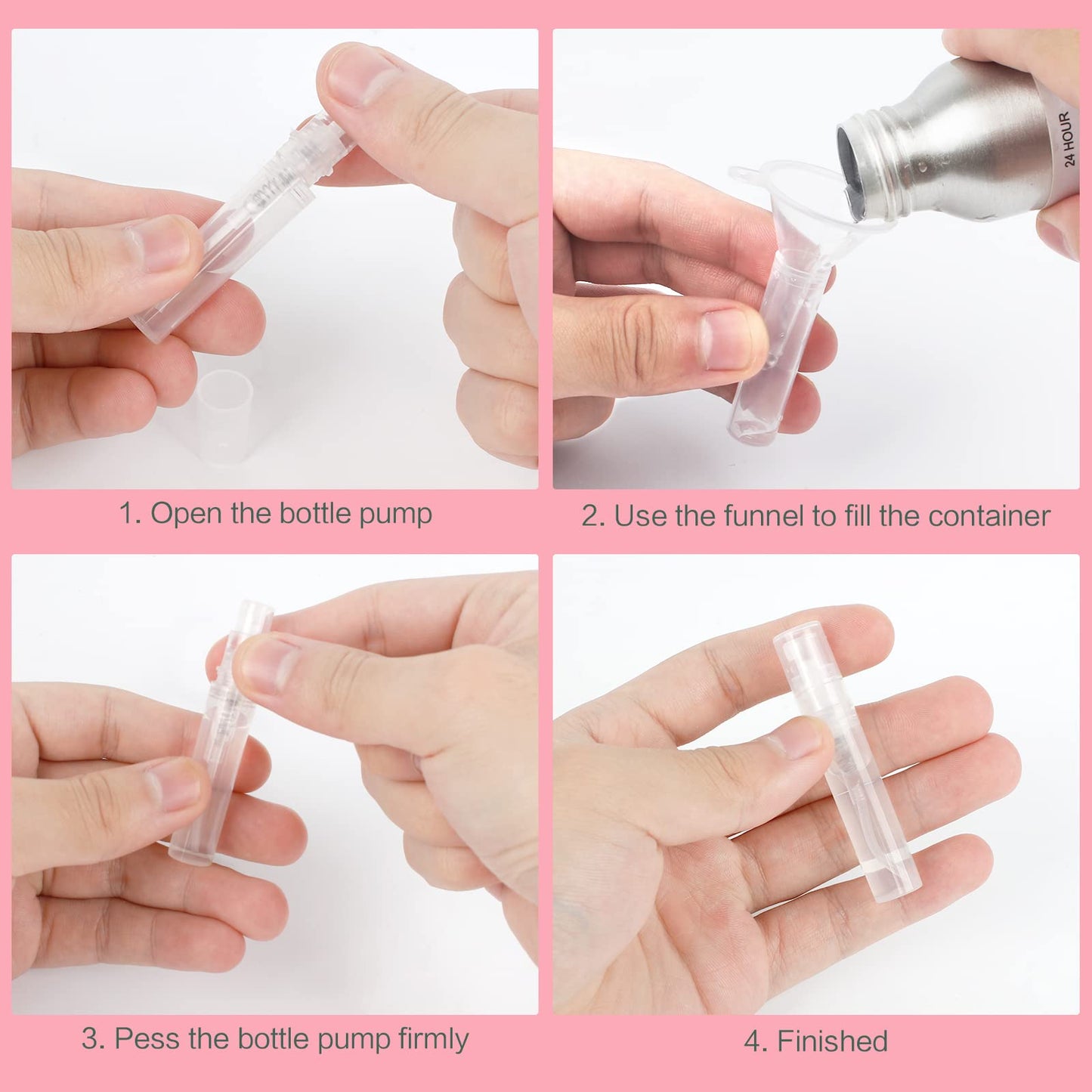 30 PCS Mini Spray Atomizer Empty Bottles 2ml+3ml+5ml Clear Refillable Sample Bottle with Funnels Portable Plastic Travel Sample Spray Bottles for Liquid Perfume