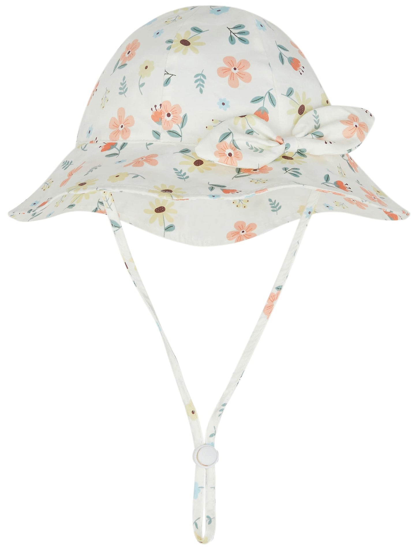 YMYDYFC Baby Girl Sun Hat Summer Beach Hats with UPF 50+ Toddler Infant with Wide Brim Strap Outdoor Bucket Hat 6 Months Flowers