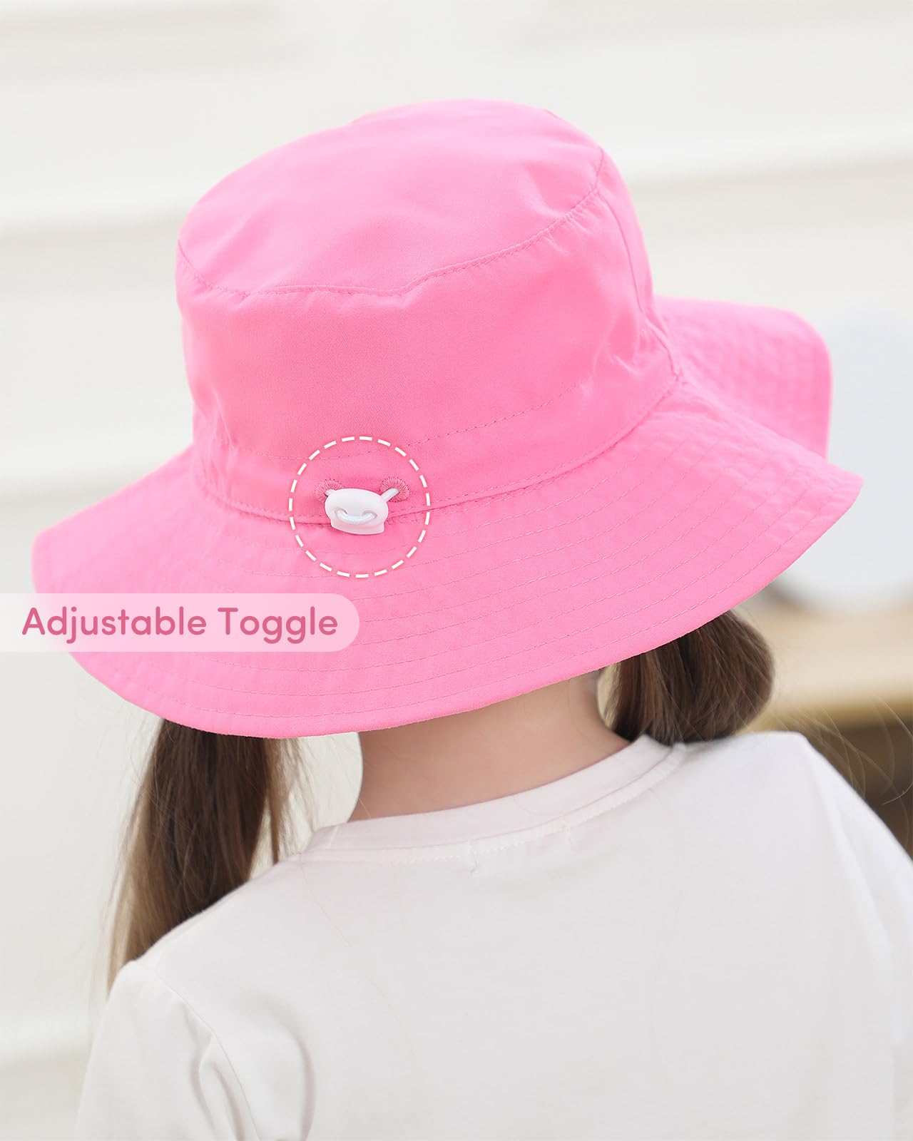 Adorel Baby Boys Bucket Hat Adjustable Sun Hat Pack of 2 3-7 Years Plain Pink&Pink Hippocampus