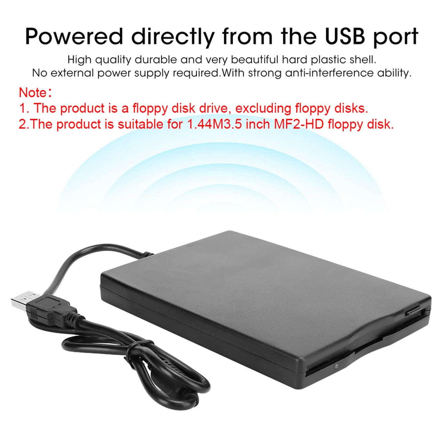 3.5" USB External Floppy Disk Drive Portable, Floppy Drive Card Reader Computer Accessory External Removable for Windows 98SE / 7/8 / ME / 2000 / XP VISTA, PC, OS8.6 or Above