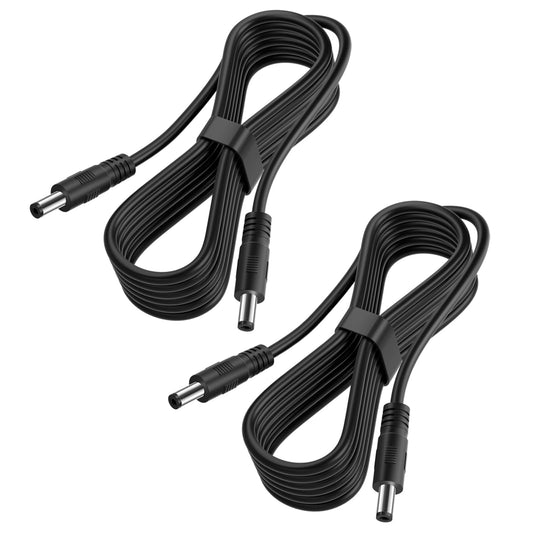 2-Pack Male to Male DC Extension Cord 5.5mm x 2.1mm,12v DC Power Extension Cable for Security Camera,Dvr Standalone,Car,CCTV IP Surveillance,5v 9v 24v 12 Volt Plug Supply Adapter 3FT 6FT