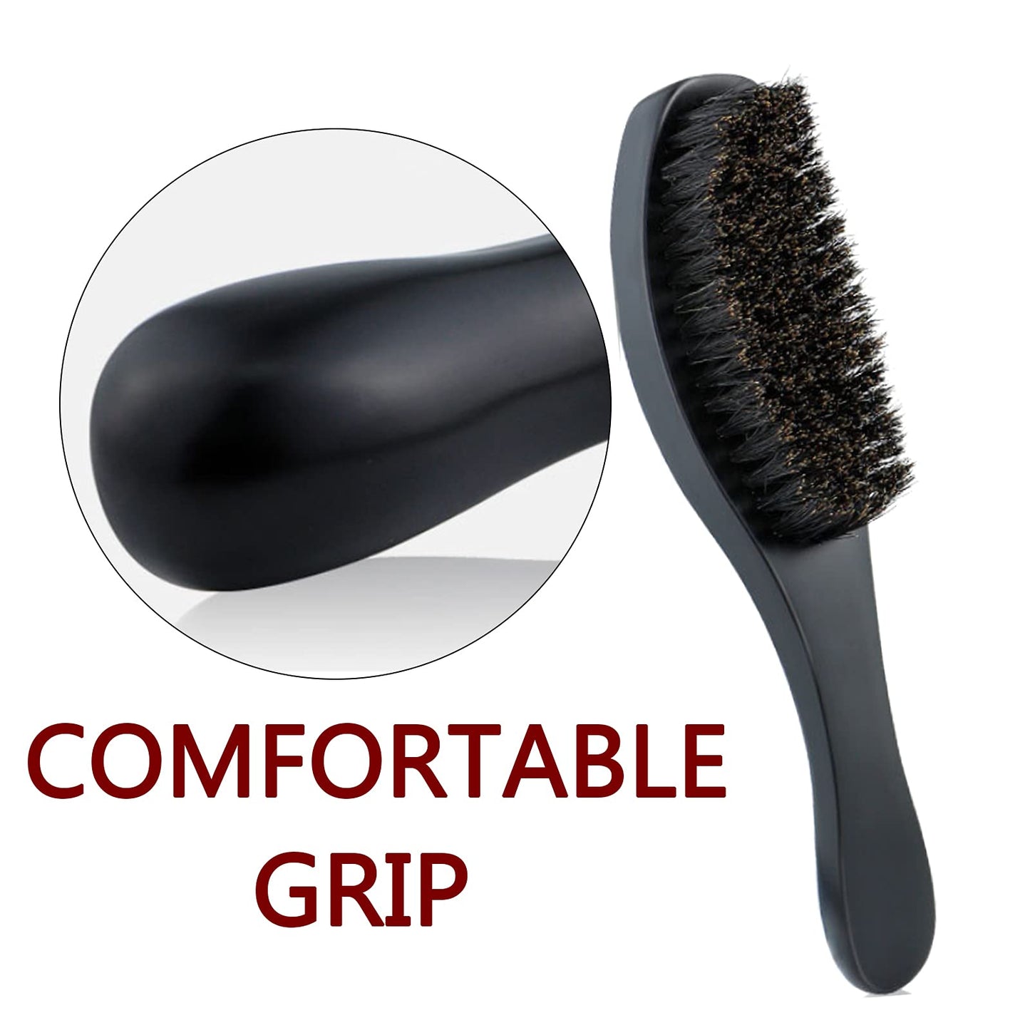 Wet and Dry Hair Hairbrush Magic Wave Brush Soft Boar Hair Brush for Man Women Boys Girls