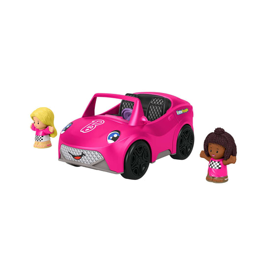 Barbie Convertible by Fisher-Price Little People, push-along vehicle with sounds and 2 figures for toddler and preschool pretend play, HJN53