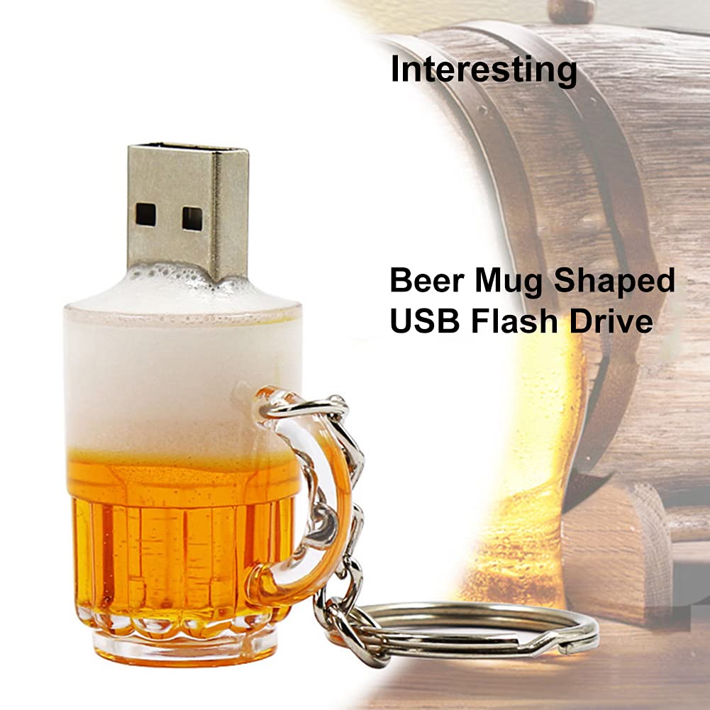 USB Flash Drive 64GB Cute Beer Mug Shaped USB Drive USB 2.0 Memory Stick Thumb Drives for External Data Storage 64GB beer mug model