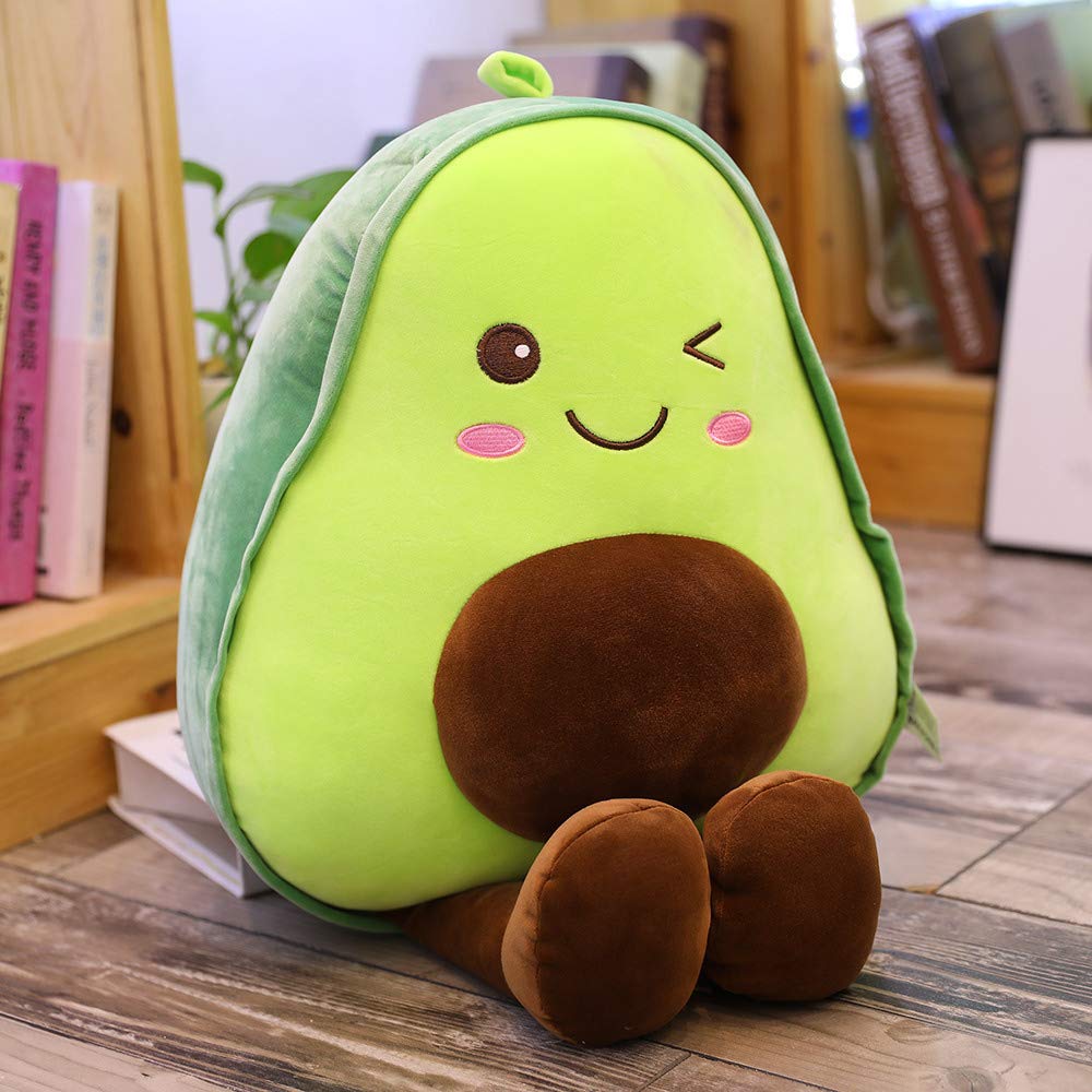 XIAOHONG 60CM Large Avocado Fruit Soft Plush Toy Furry Stuffed Toy Avocado Plush Doll Cute Toy Avocado Stuffed Pillow Kawaii Food Shaped Fruit Series Hugging Pillow for Kids