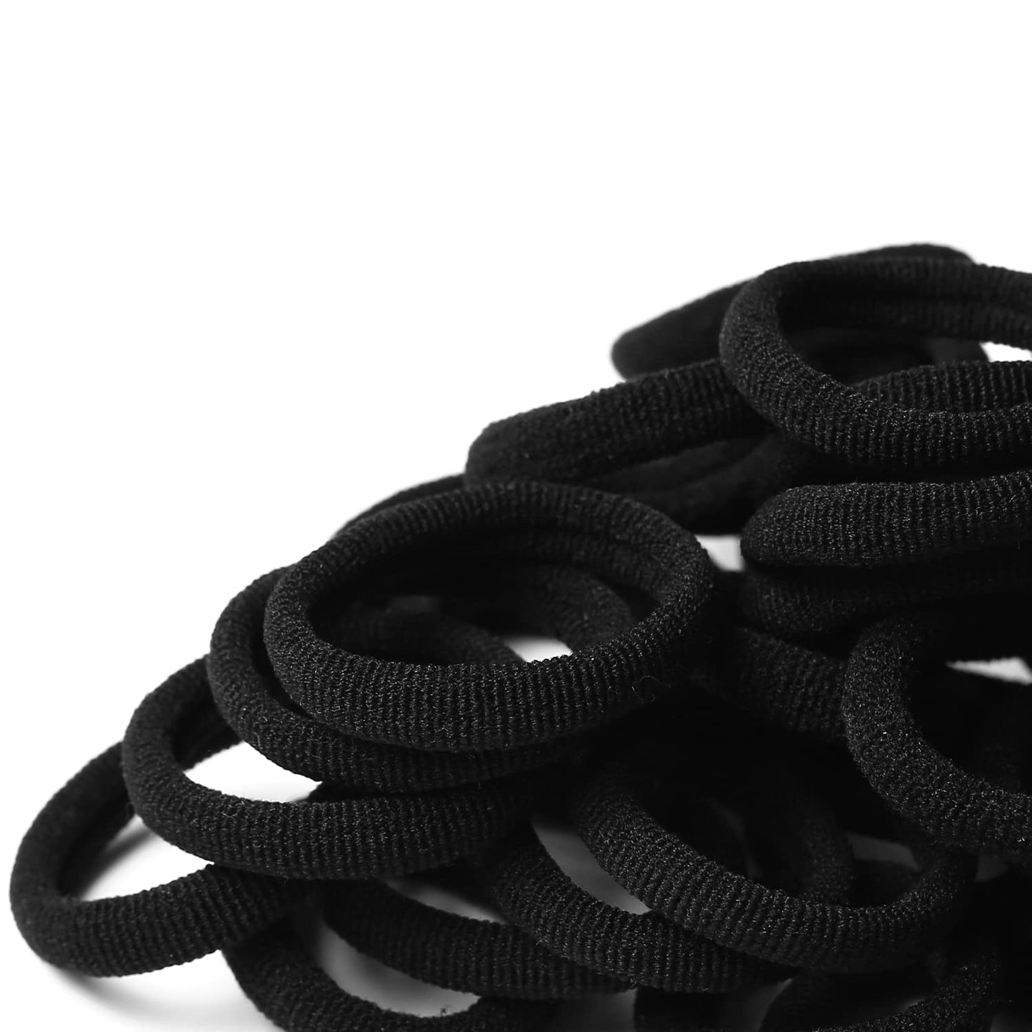 WANBY Hair Ties Mini Seamless Black Hair Bands Soft Elastics Ponytail Holders Hair Ties for Girls Toddler (100 Pcs) 100 Pcs