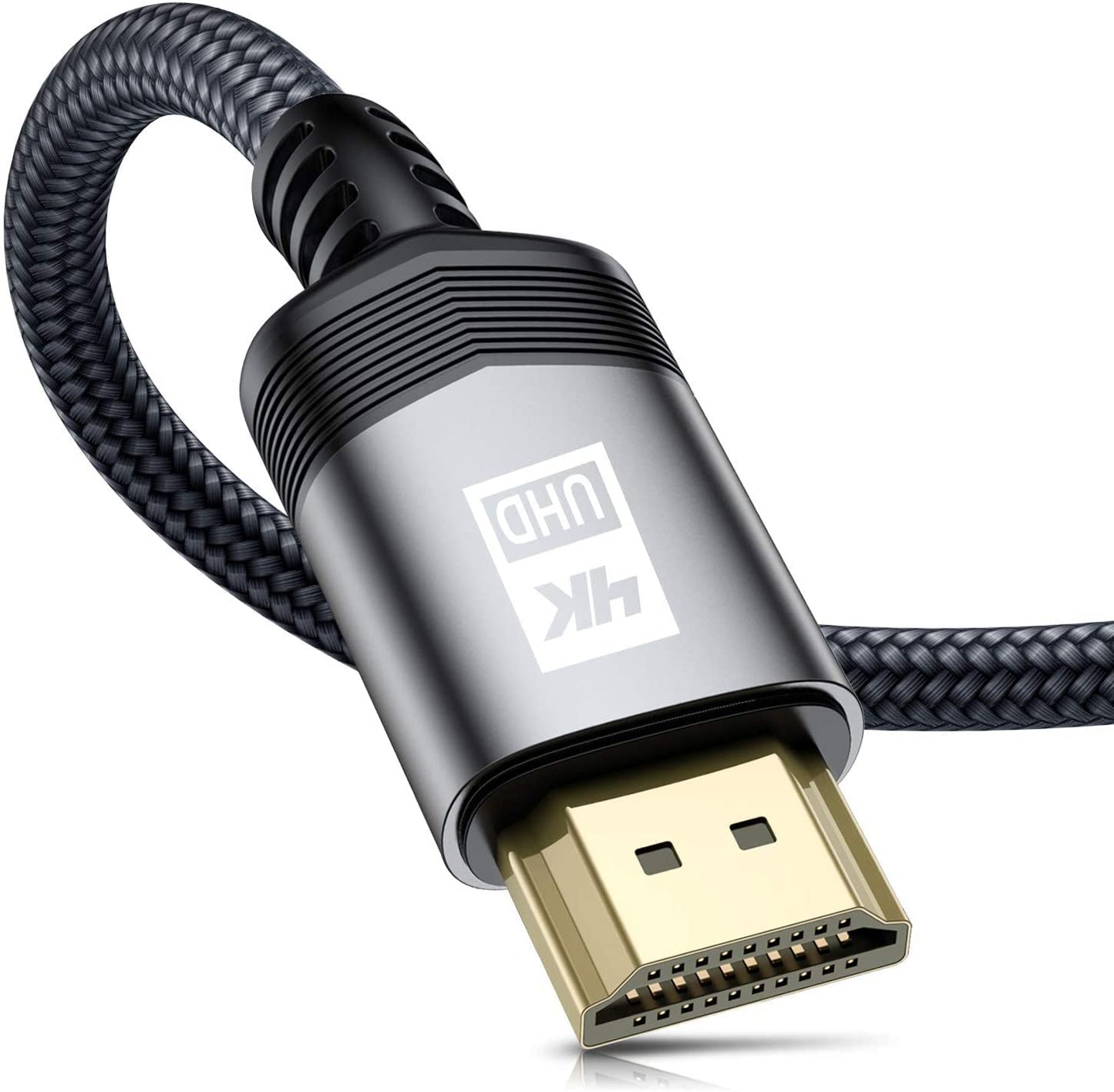 4K HDMI Cable 15M, AviBrex HDMI 2.0 Cable High Speed 18Gbps Nylon Braided HDMI Lead Support 4K@60Hz 2K@144/165Hz,2160p,1080p,3D,HDCP 2.2,ARC Compatible TV,Blu-Ray,PS4/5,Xbox,Projector,Soundbar,PC-Grey Grey