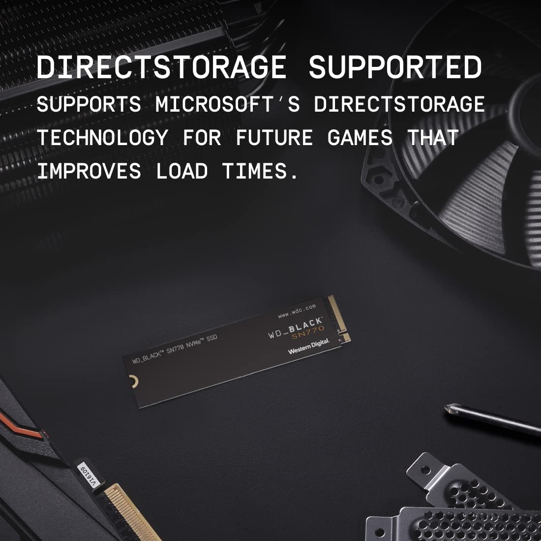 WD_BLACK SN770 2TB NVMe M.2 SSD, M.2 2280 NVMe SSD, Gaming Solid State drive, PCIe Gen4, High Performance Gaming drive, Read speeds up to 5150 MB/s