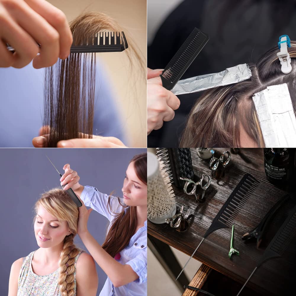 3Pcs Highlighting Combs Set Different Sizes Weaving Hair Combs Professional Rat Tail Combs Teasing Combs for Women Men Hair Styling Hair Salon