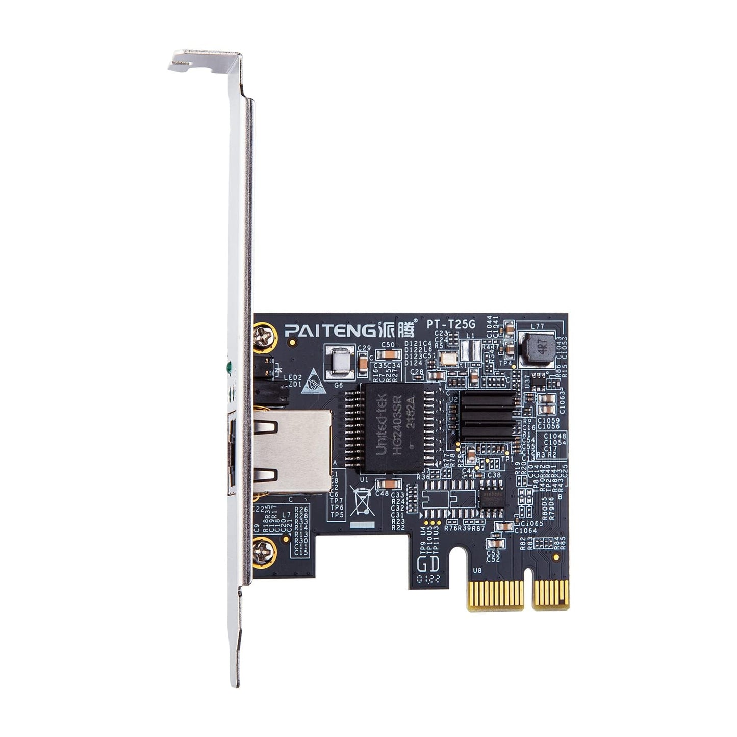 10Gtek 100M/1000M/2.5G NIC Network Card,Single RJ-45 Port,with Realtek RTL8125 Controller,Support Windows Server/Ubuntu/Centos/Debian 1-RJ45