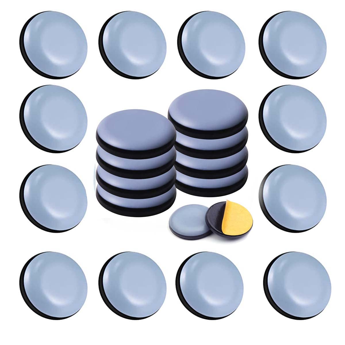 Uni-Fine 24PCS Furniture Sliders and Gliders 20MM Circular for Carpet Moving Furniture Self-Adhesive Furniture Gliders Furniture Mover Pads 20mm(round)