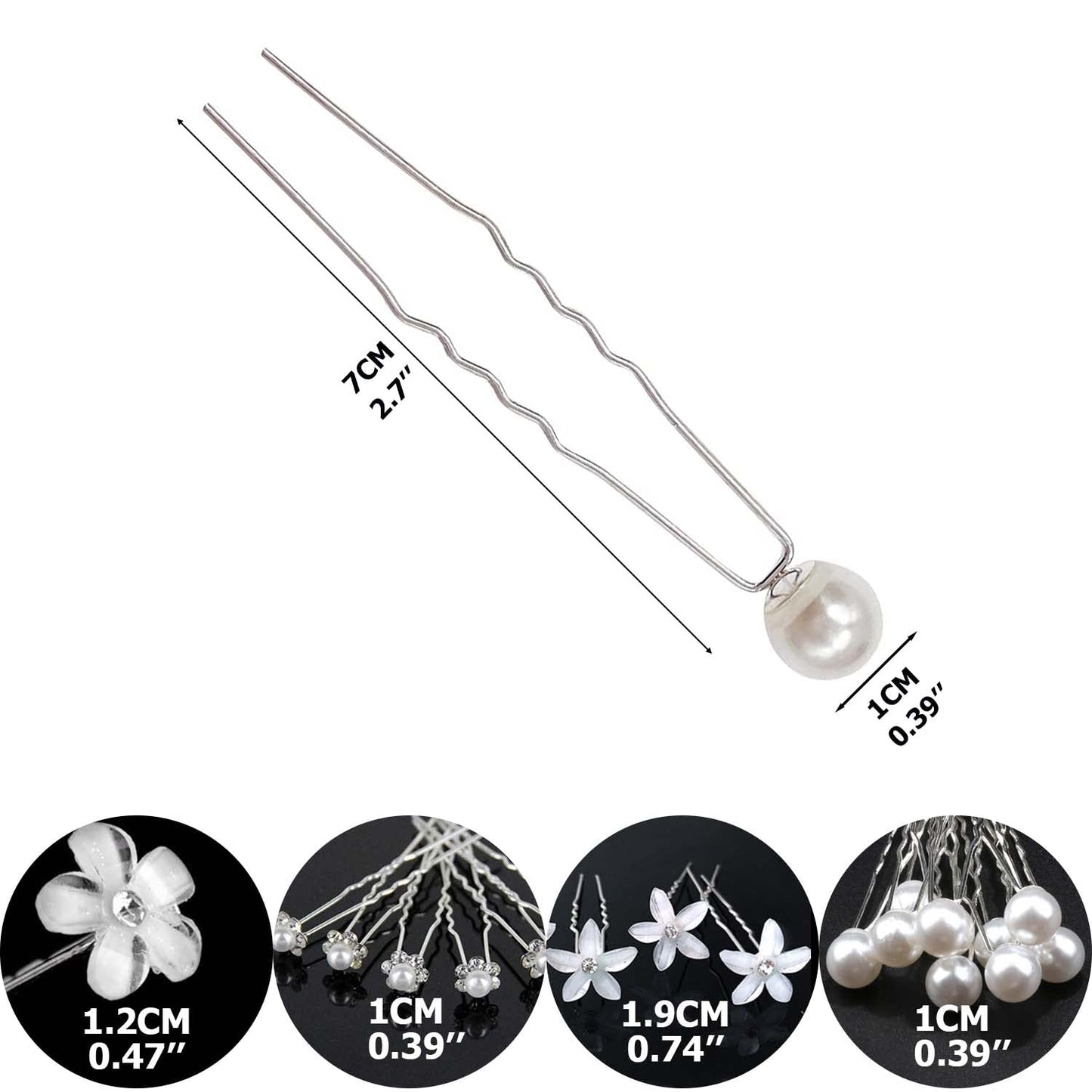 20Pcs Pearl Hair Pins Bridal Hair Pins Wedding Hair Pins Flower Hair Pins for Women Wedding Bridesmaid Hair Accessories for Women Girls, Wedding, Ball 20Pcs Pearl Hair Pins