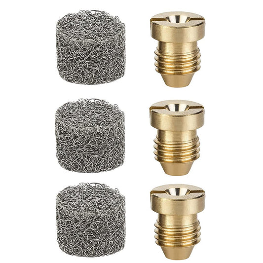 BDHI 3pcs 1.1mm Brass Foam Cannon Orifice Nozzle Tips and 3pcs Foam Maker Mesh Filter for Snow Foam Lance Replacement Parts(Y08-6)