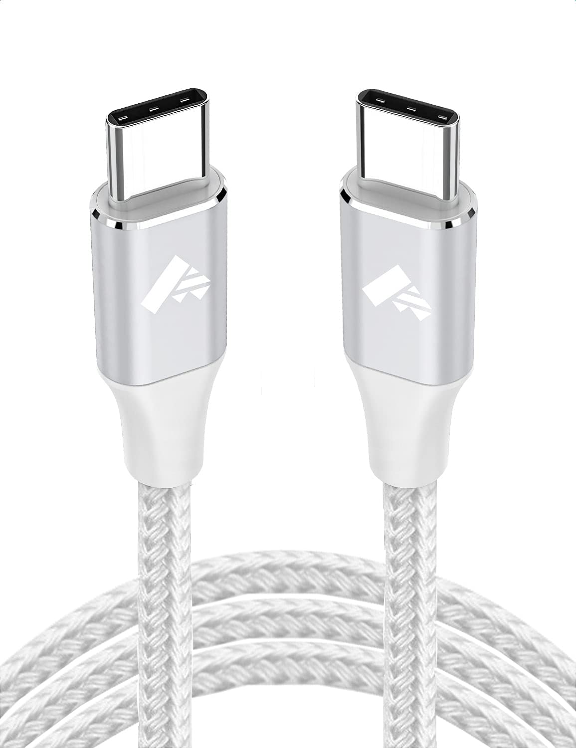 USB C to USB C Cable for iPhone 16 15 Pro Max, C to C Charger Cable Fast Charge 6FT 60W USB Type C to Type C Charging Lead for iPad Pro/Air MacBook Samsung Galaxy S24 S23 S22 Ultra S21 S20, Pixel 3/4 2M White