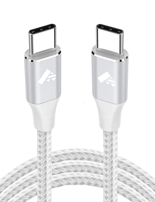 USB C to USB C Cable for iPhone 16 15 Pro Max, C to C Charger Cable Fast Charge 6FT 60W USB Type C to Type C Charging Lead for iPad Pro/Air MacBook Samsung Galaxy S24 S23 S22 Ultra S21 S20, Pixel 3/4 2M White